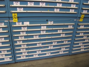 LISTA HEAVY DUTY 9-DRAWER PARTS CABINET W/ CONTENTS (W-50) LOADING & HANDLING FEE $25-